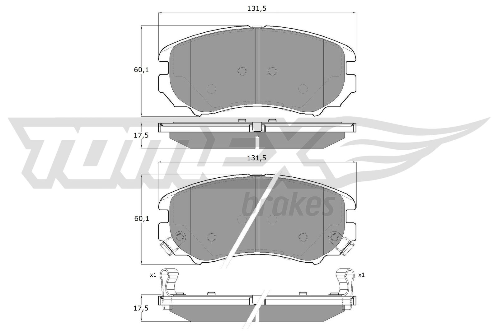 Sada brzdových platničiek kotúčovej brzdy TOMEX Brakes